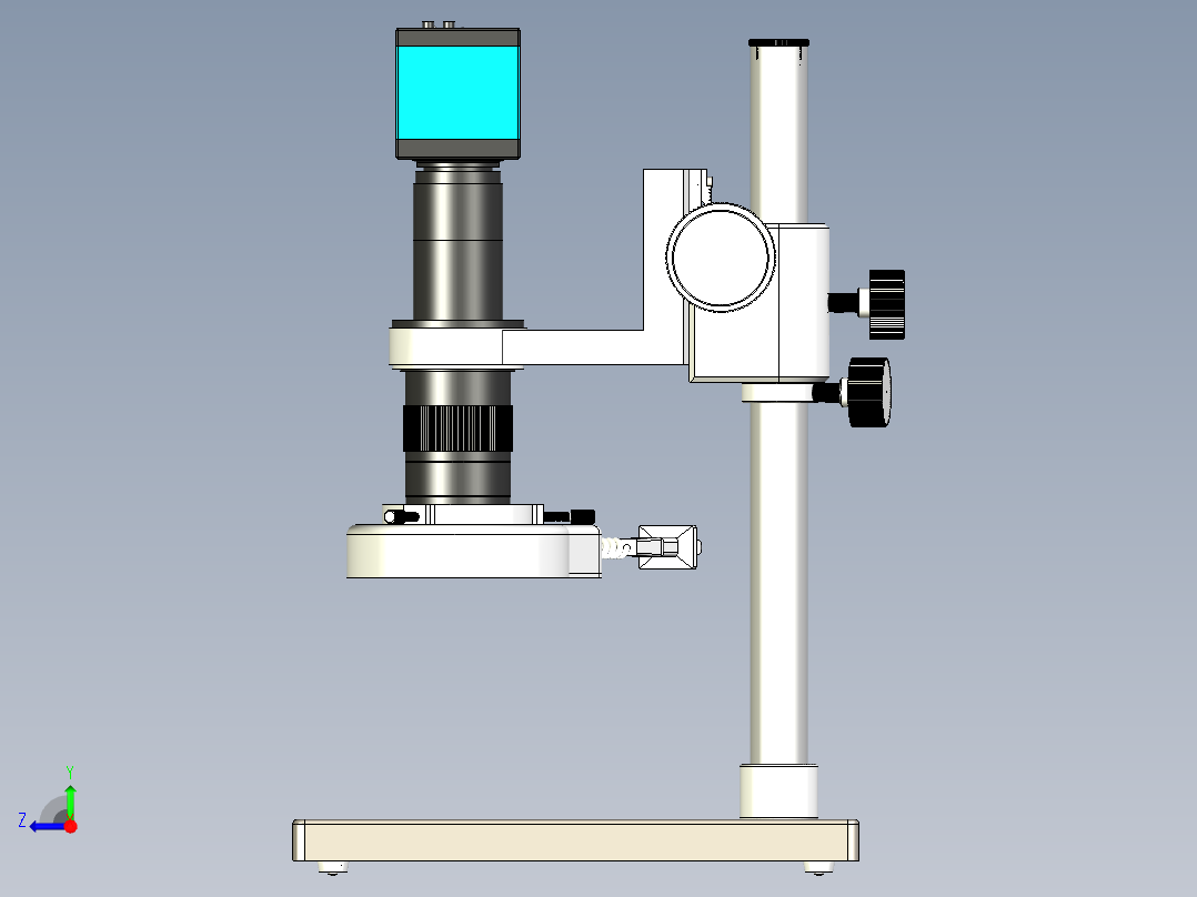智能电子显微镜三维模型设计资料右视图