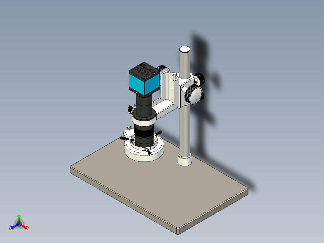 智能电子显微镜三维模型设计资料正等轴测图