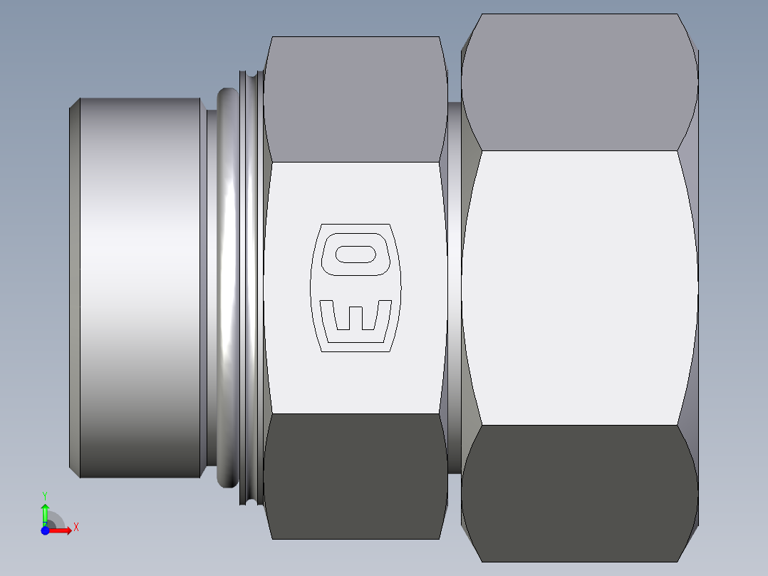 卡套式工业通用硬管接头EO_Swivel_connector_EGEO38SMCF前视图