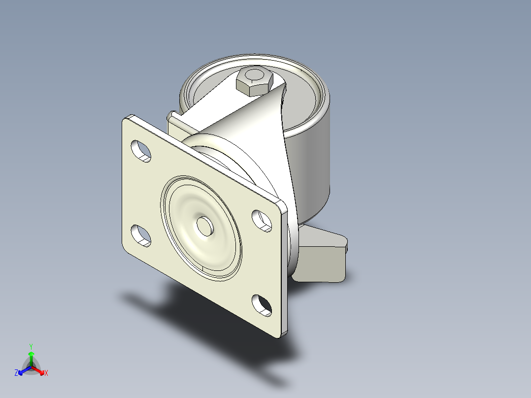 中荷重腳輪(1000N)5577-3D多系列多零件图纸模型