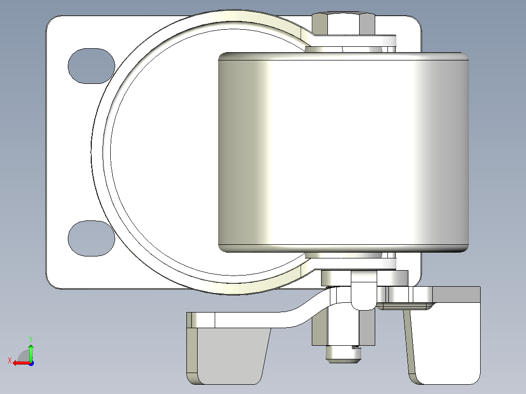 中荷重腳輪(1000N)5577-3D多系列多零件图纸模型后视图