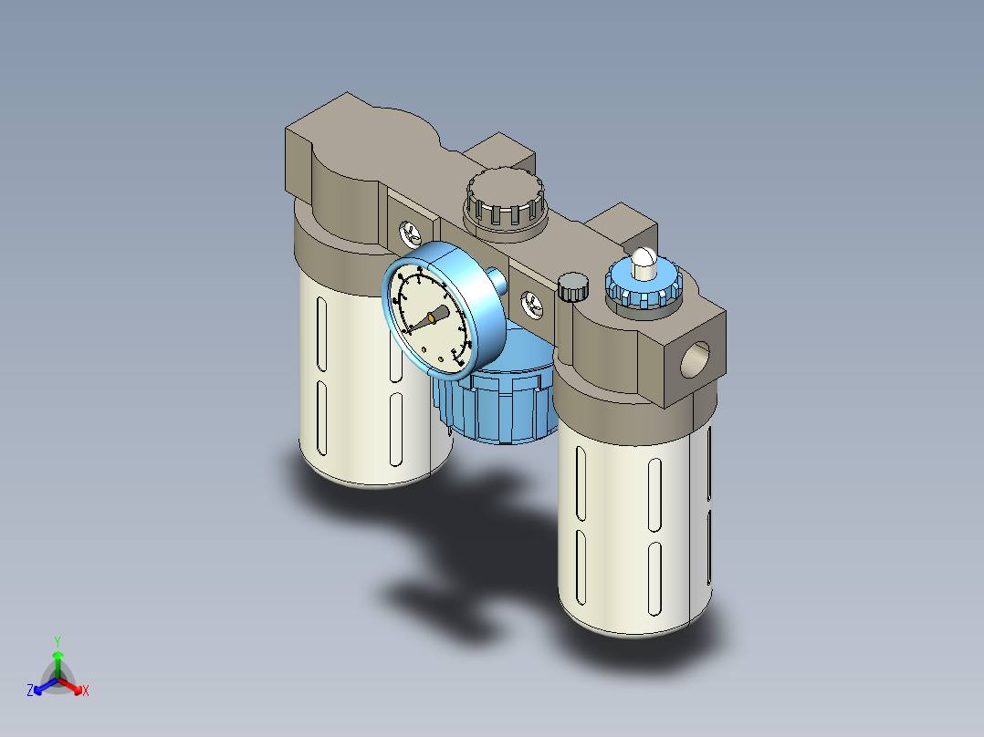 油水分离器AC AFC BC BFC系列10款正等轴测图