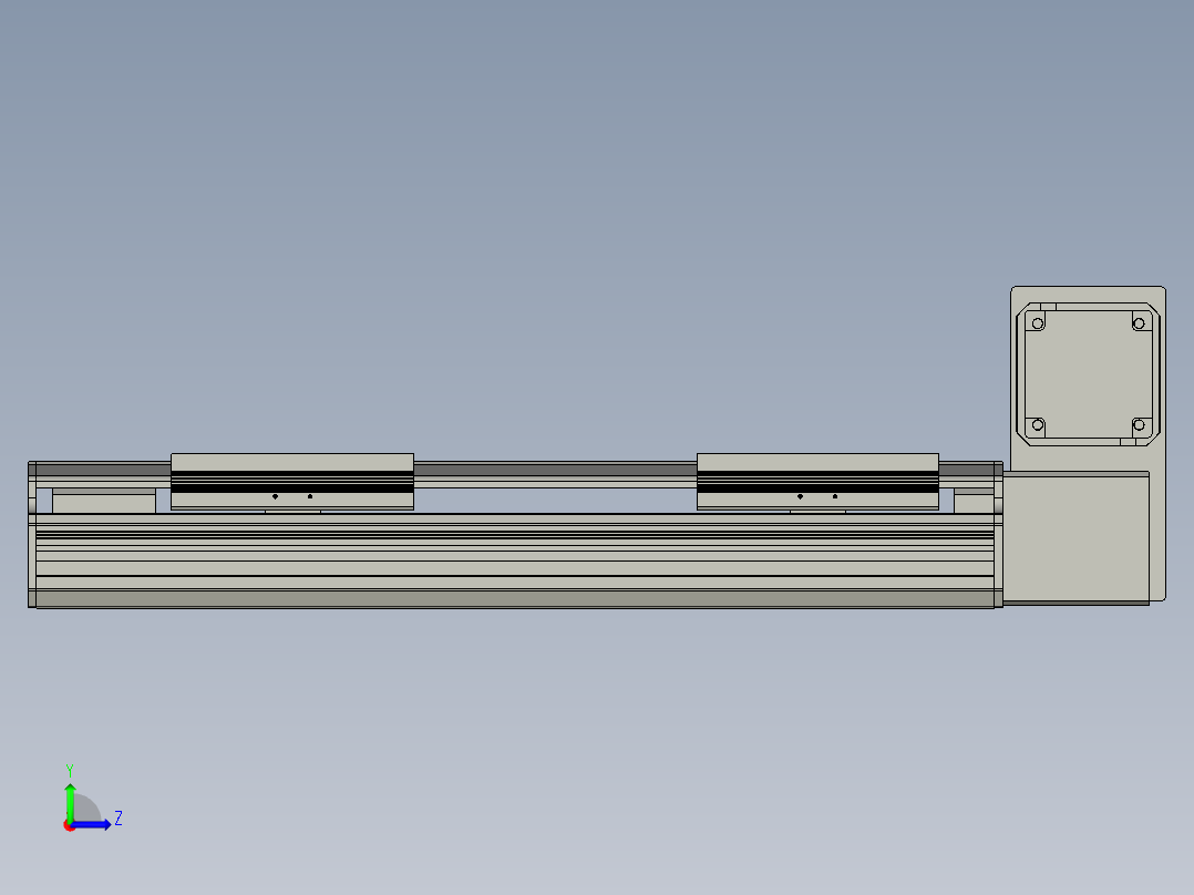 直线模组LHB17-L40-S300-RU设计图纸左视图