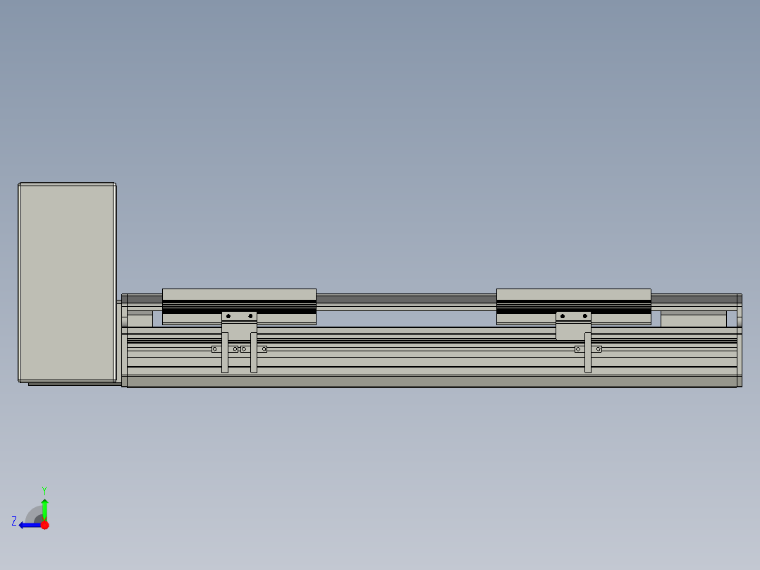 直线模组LHB17-L40-S300-RU设计图纸右视图