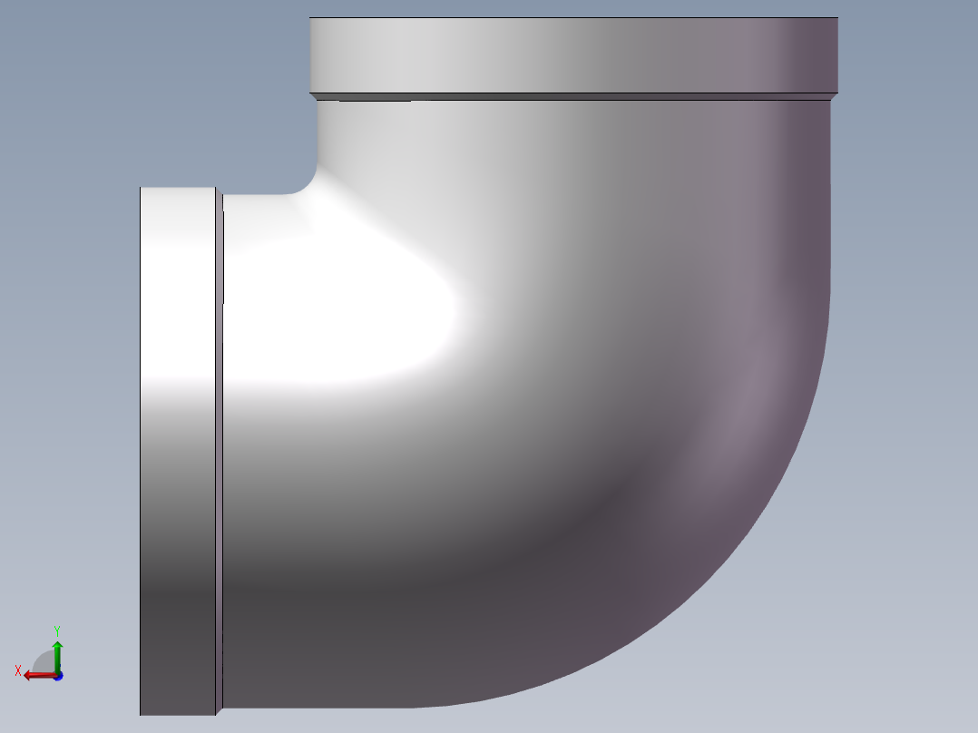 弯头-90°等径 DN65后视图