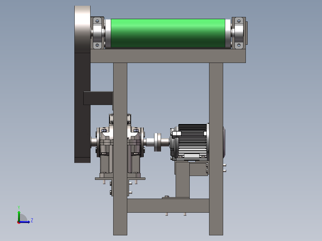 小型物流机械带式输送机三维图左视图