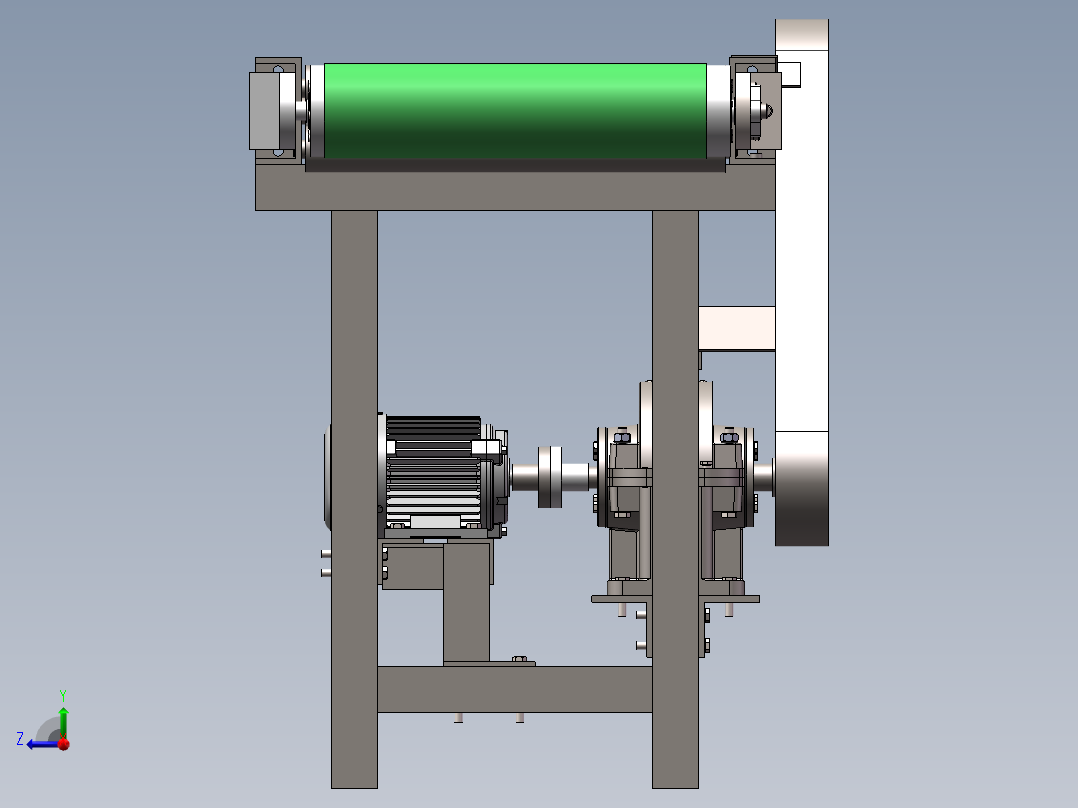 小型物流机械带式输送机三维图右视图