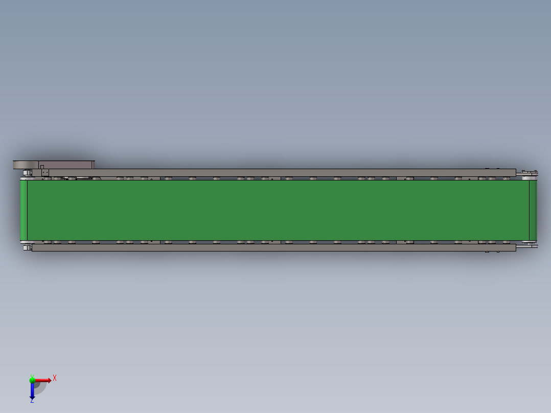 小型物流机械带式输送机三维图俯视图