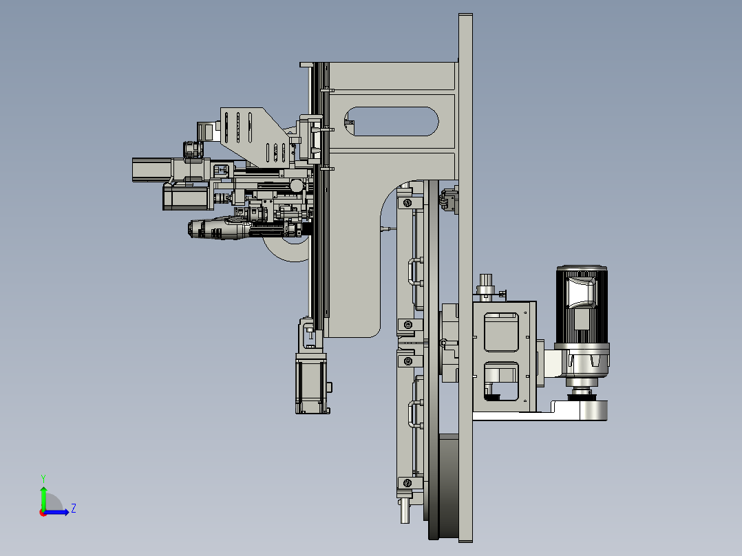 高速龙门自动螺丝机3D数模图纸 STP格式左视图