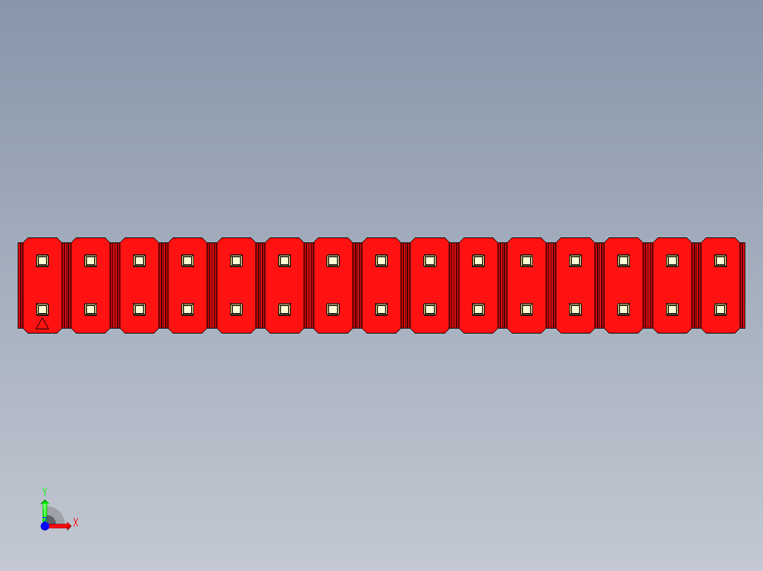彩色公头100mil（2.54mm）系列-DS1021_red_2x15p_100mil_Type1_rev1.0前视图