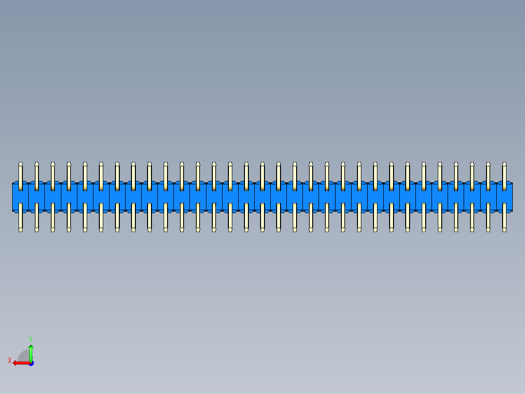 彩色公排针 100mil 2.54mm 系列-DS1022_blue_62p_100mil_TypeSMT_rev1.0后视图