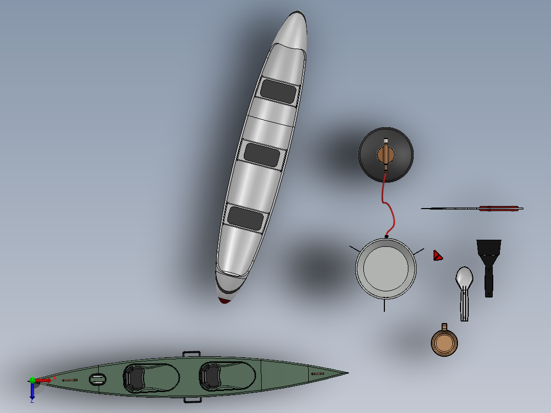 野营工具俯视图