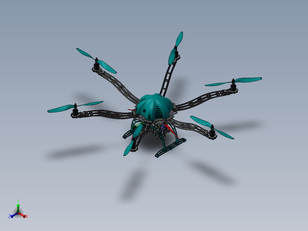 无人机001正等轴测图