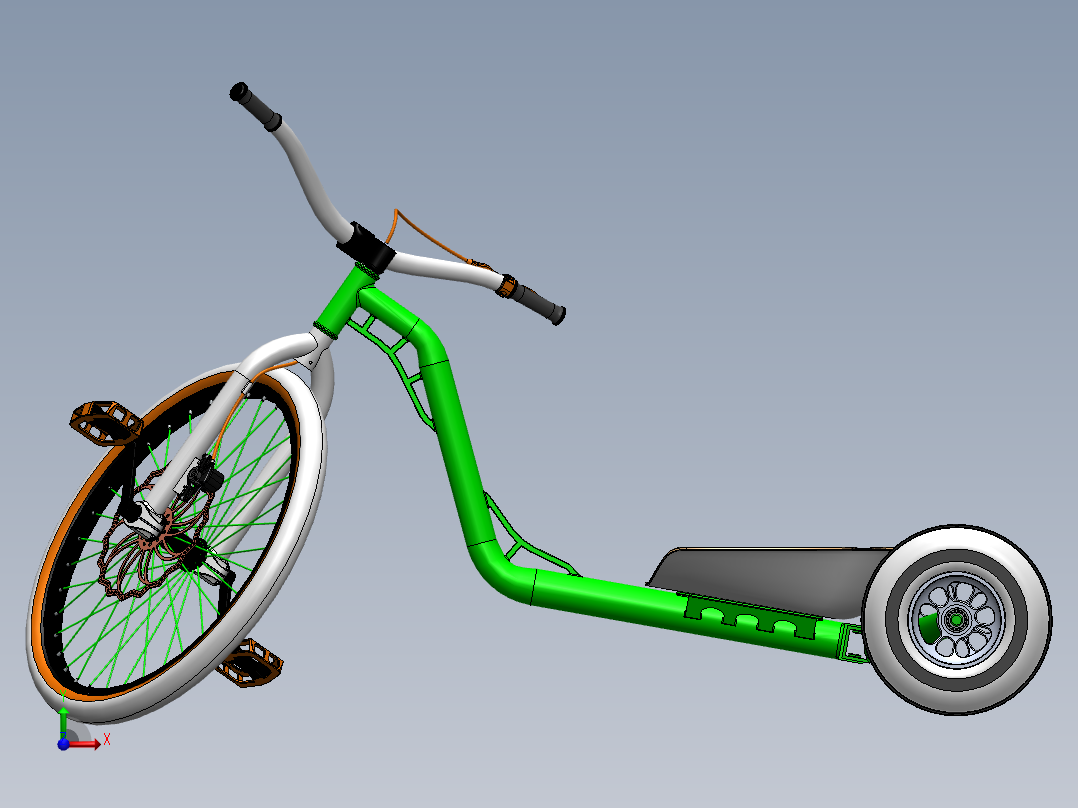 漂移三轮车前视图