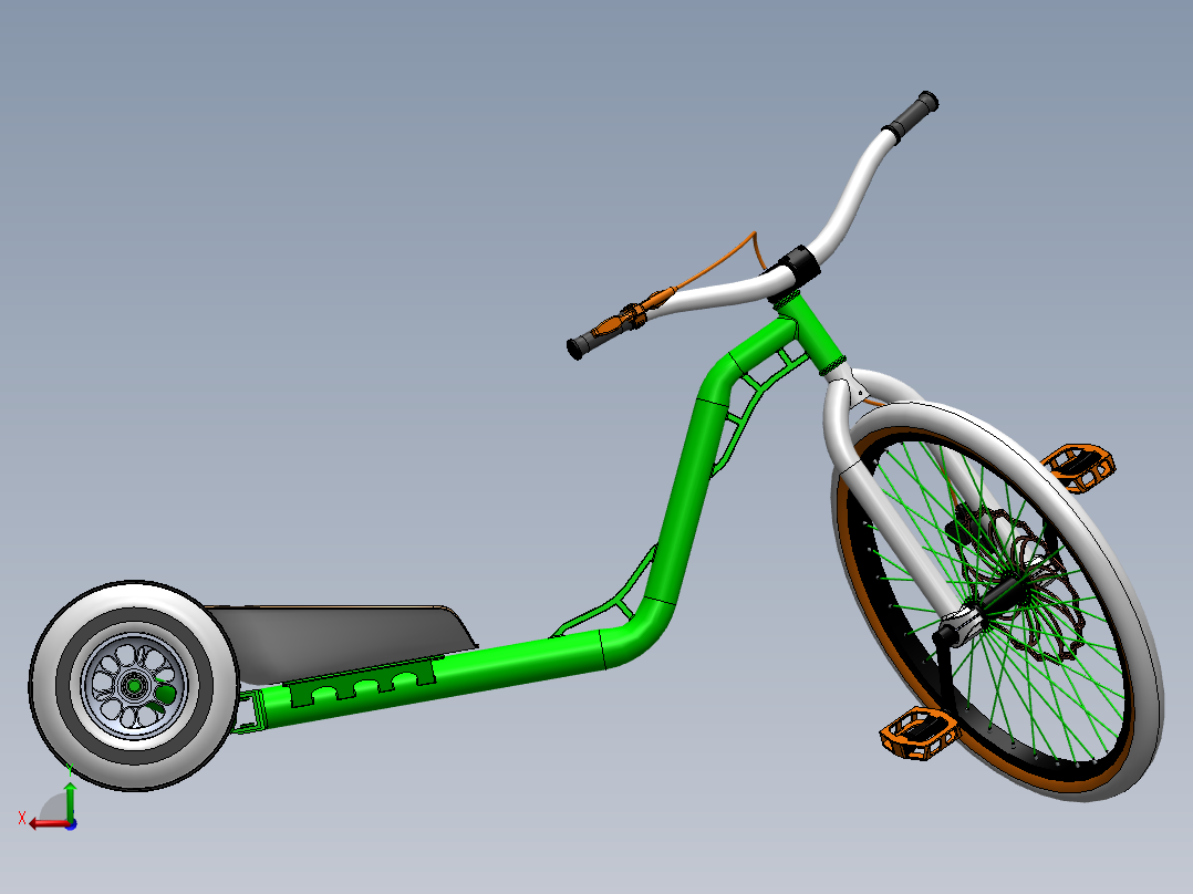 漂移三轮车后视图