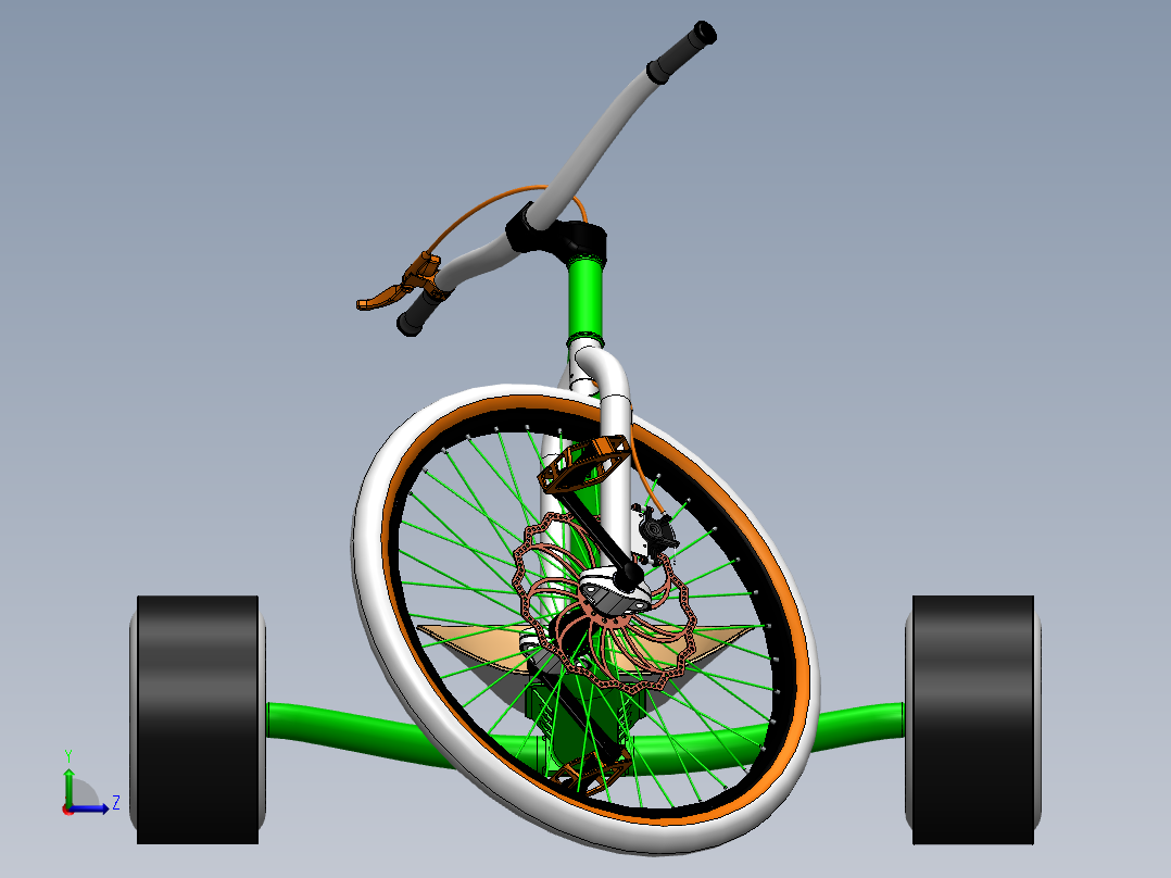 漂移三轮车左视图