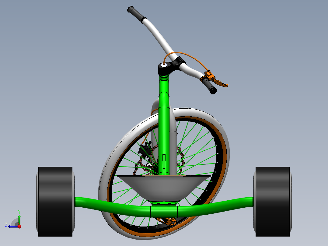 漂移三轮车右视图