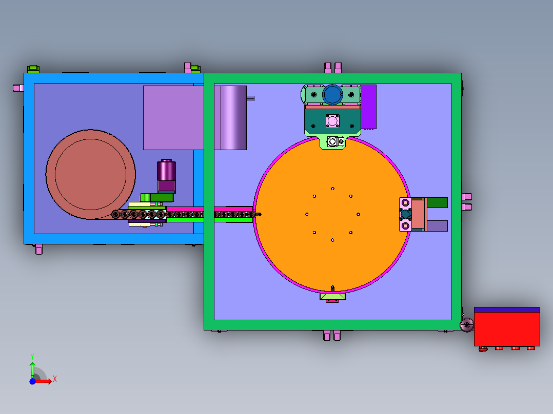 短轴端面打螺栓机前视图