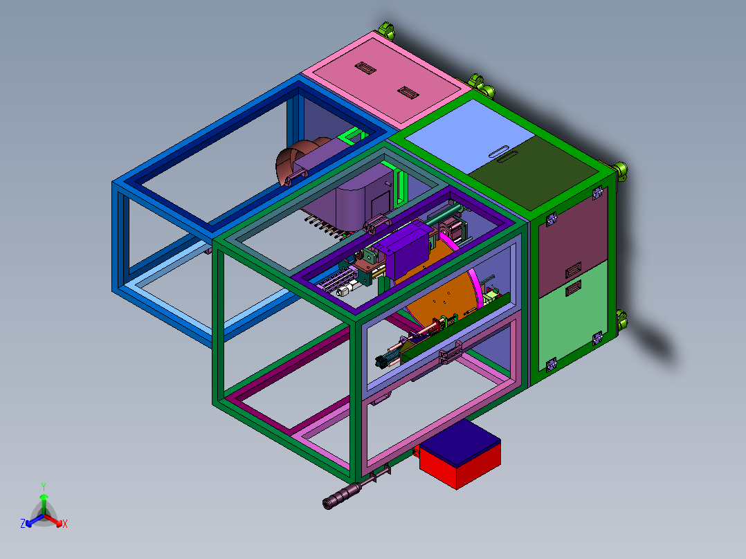 短轴端面打螺栓机正等轴测图