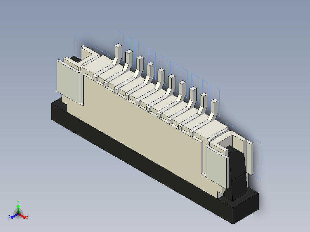 连接器 SM-FFC3B05-10-T正等轴测图