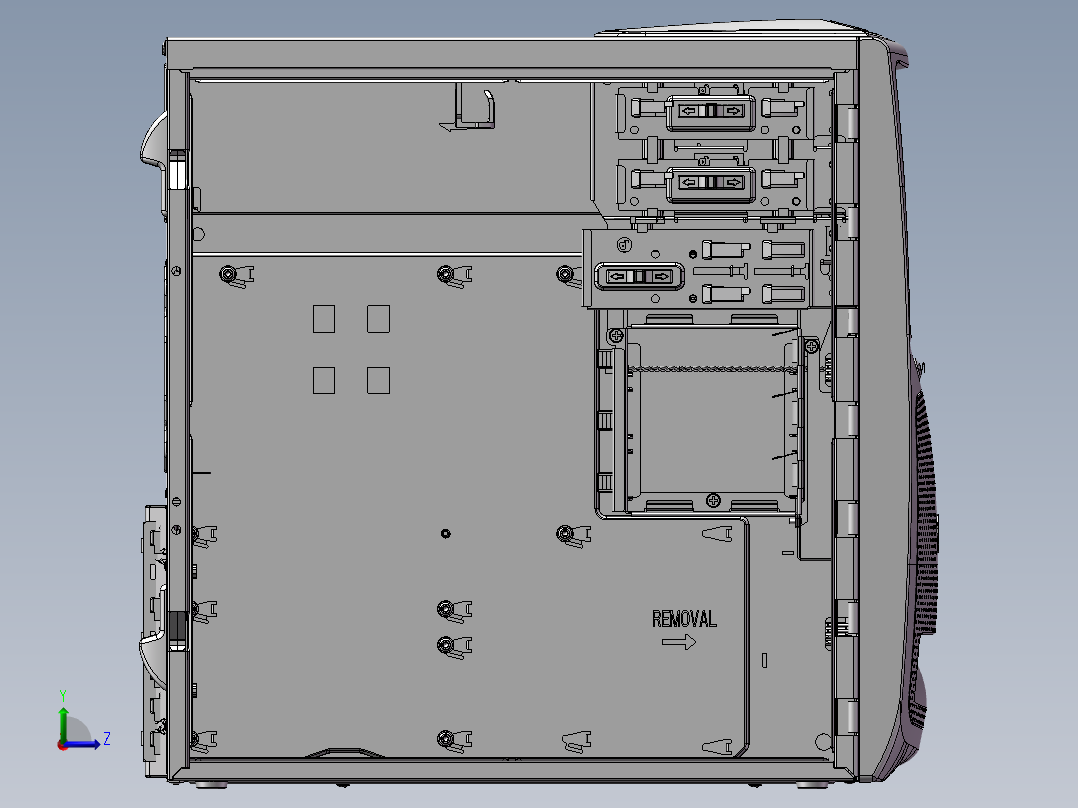 电脑主机箱左视图