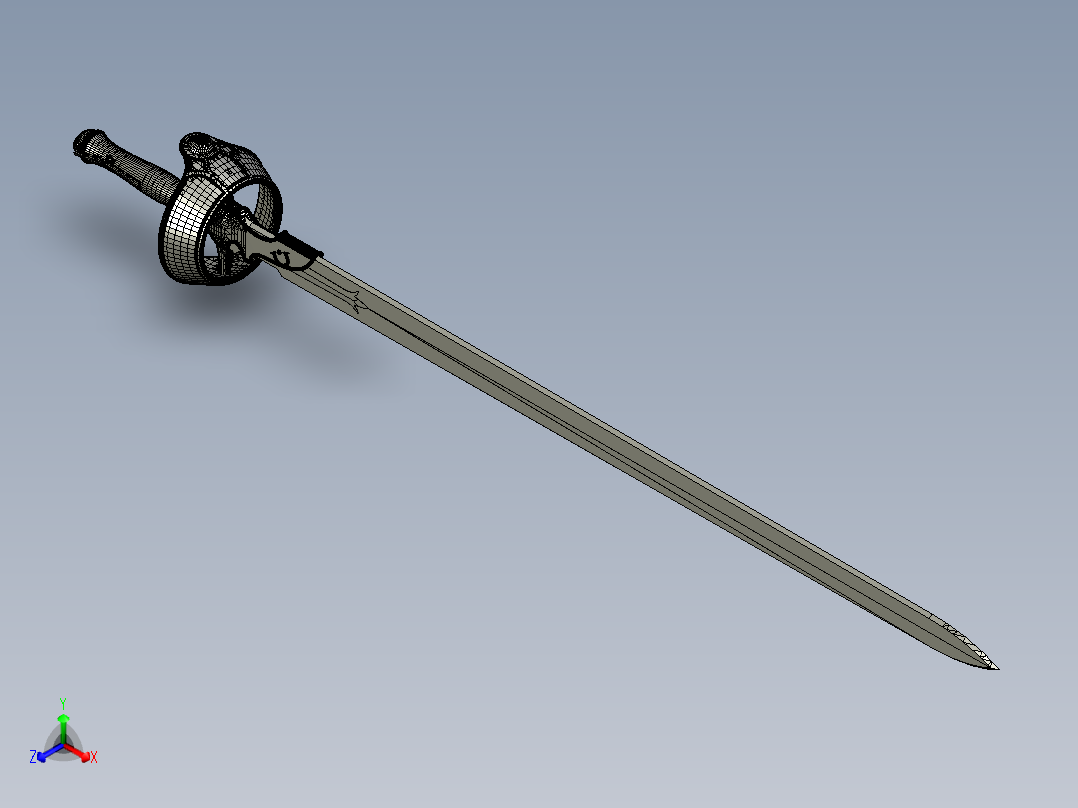 剑、宝剑(141)正等轴测图