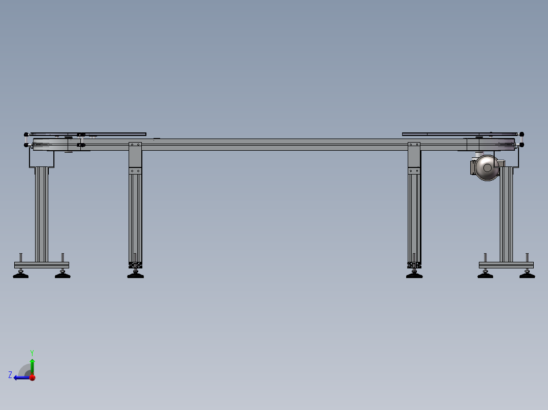 环形柔性链输送机sw16可编辑右视图