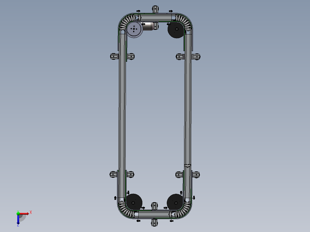 环形柔性链输送机sw16可编辑俯视图