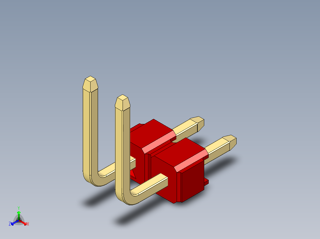 彩色公排针 100mil 2.54mm 系列-DS1022_red_02p_100mil_TypeU_rev1.0