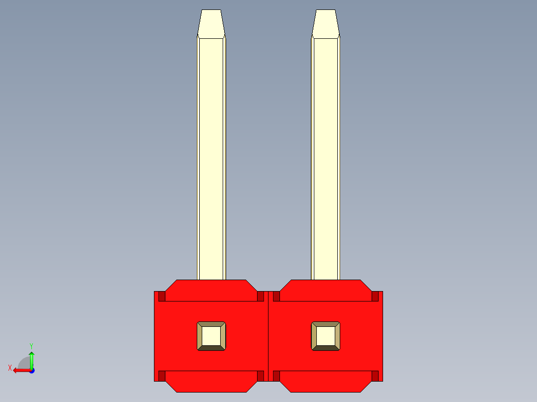 彩色公排针 100mil 2.54mm 系列-DS1022_red_02p_100mil_TypeU_rev1.0后视图