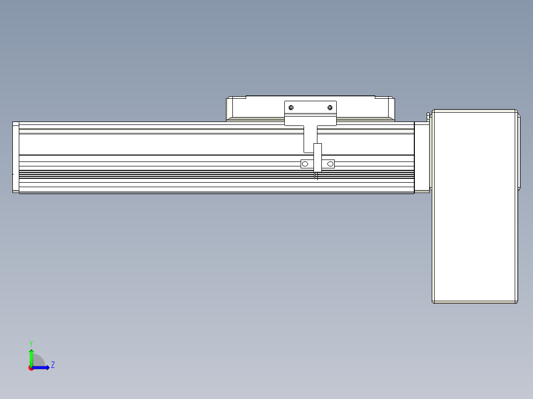 同步带全封闭直线模组TPA-HCB-105D-90-L100-LP-C-P20-N3左视图