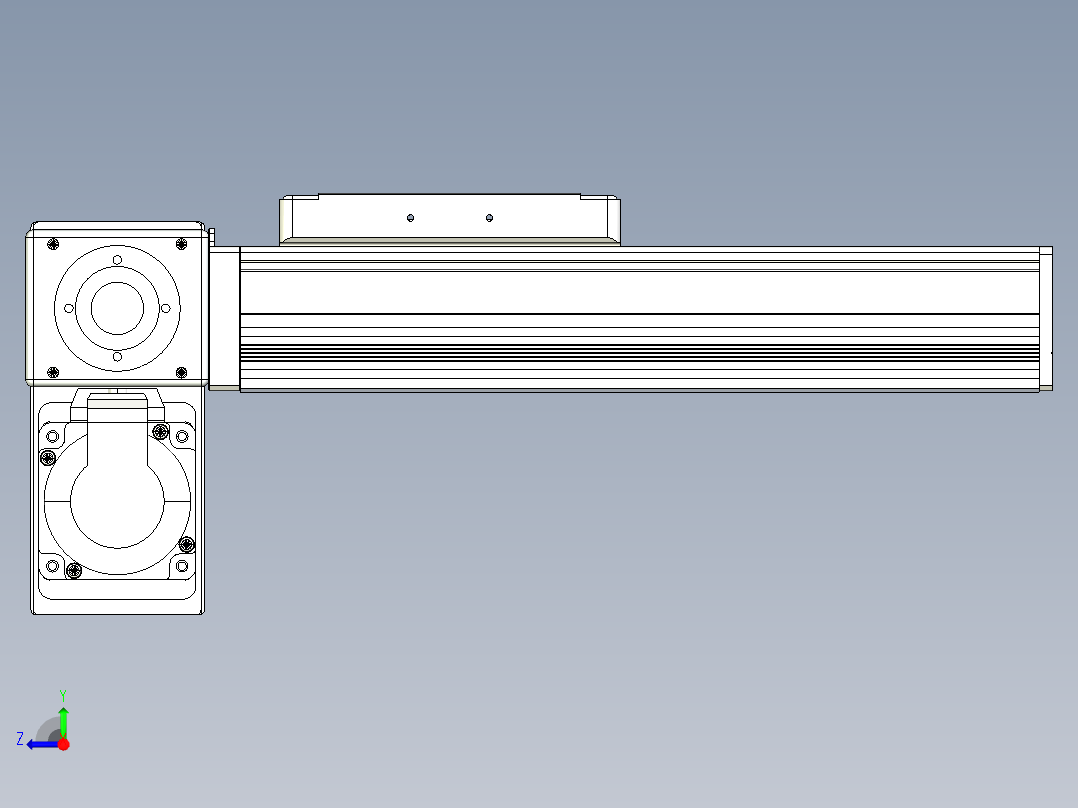 同步带全封闭直线模组TPA-HCB-105D-90-L100-LP-C-P20-N3右视图