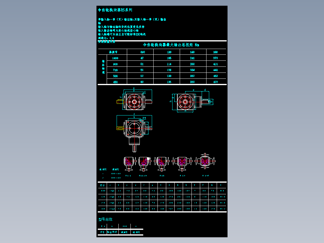 伞齿轮换向器RSD系列
