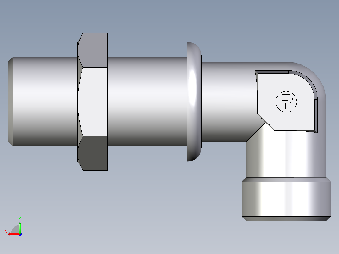 卡套式工业通用硬管接头EO_Bulkhead_elbow_WSV12LOMDCF后视图