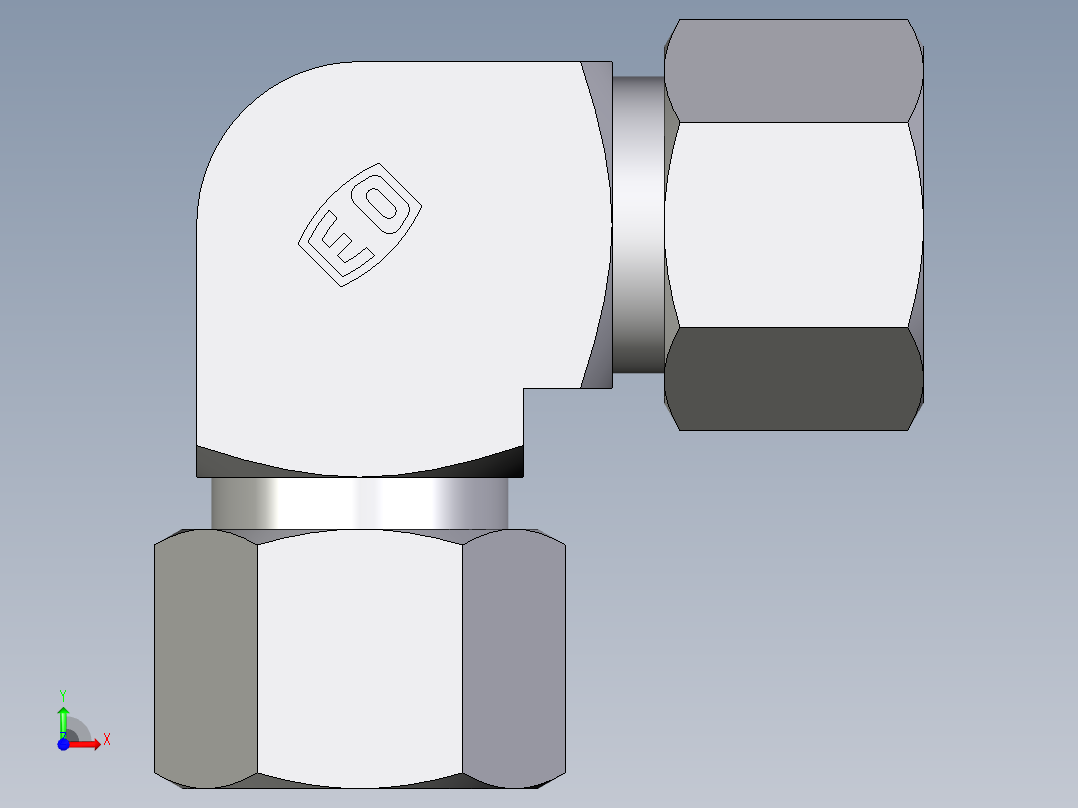 卡套式工业通用硬管接头EO_Union_elbow_W12ZSCF前视图