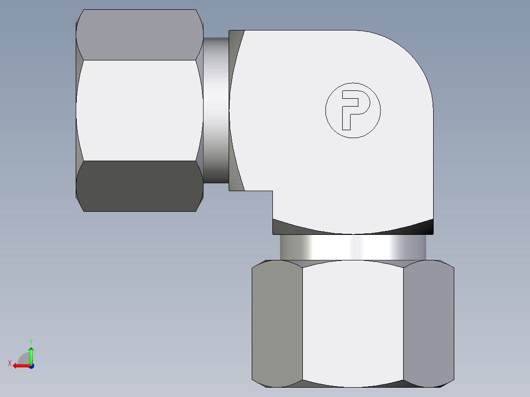 卡套式工业通用硬管接头EO_Union_elbow_W12ZSCF后视图