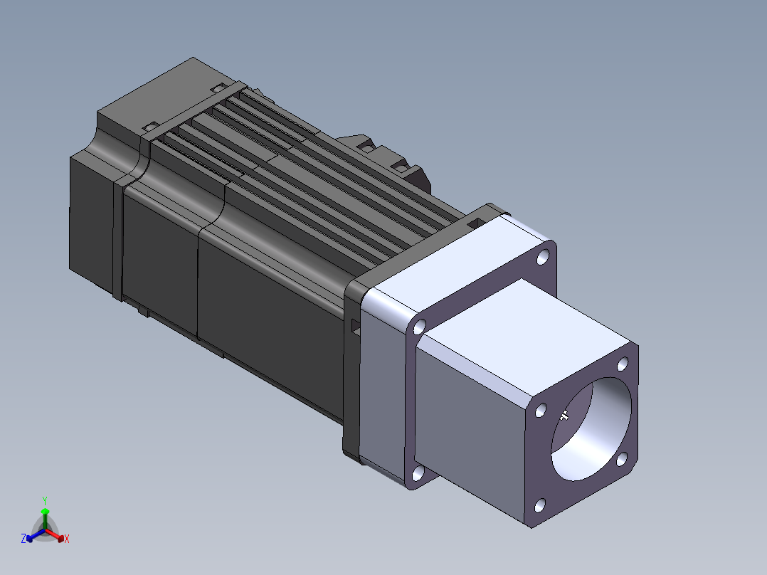 45-SP-(400w电机+联轴器+45法兰60-60+45TB马达座)正等轴测图