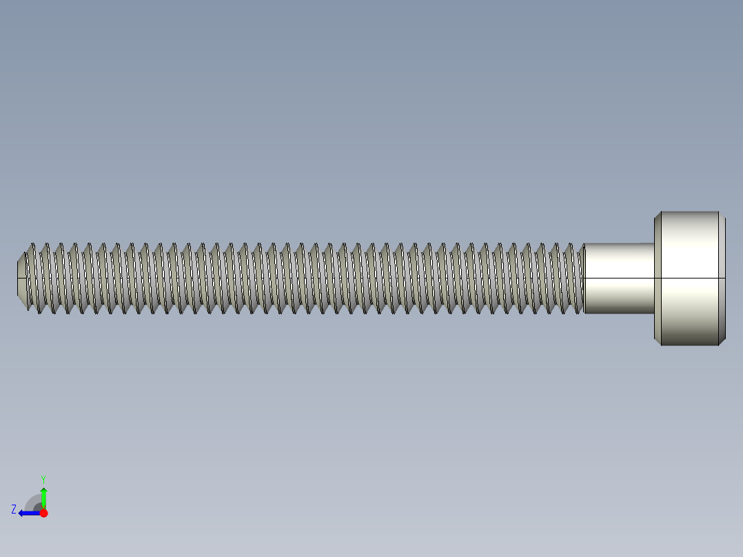 M2 x 0.4mm Thread 18mm LONG SOCKET HEAD CAP SCREW.IGS右视图