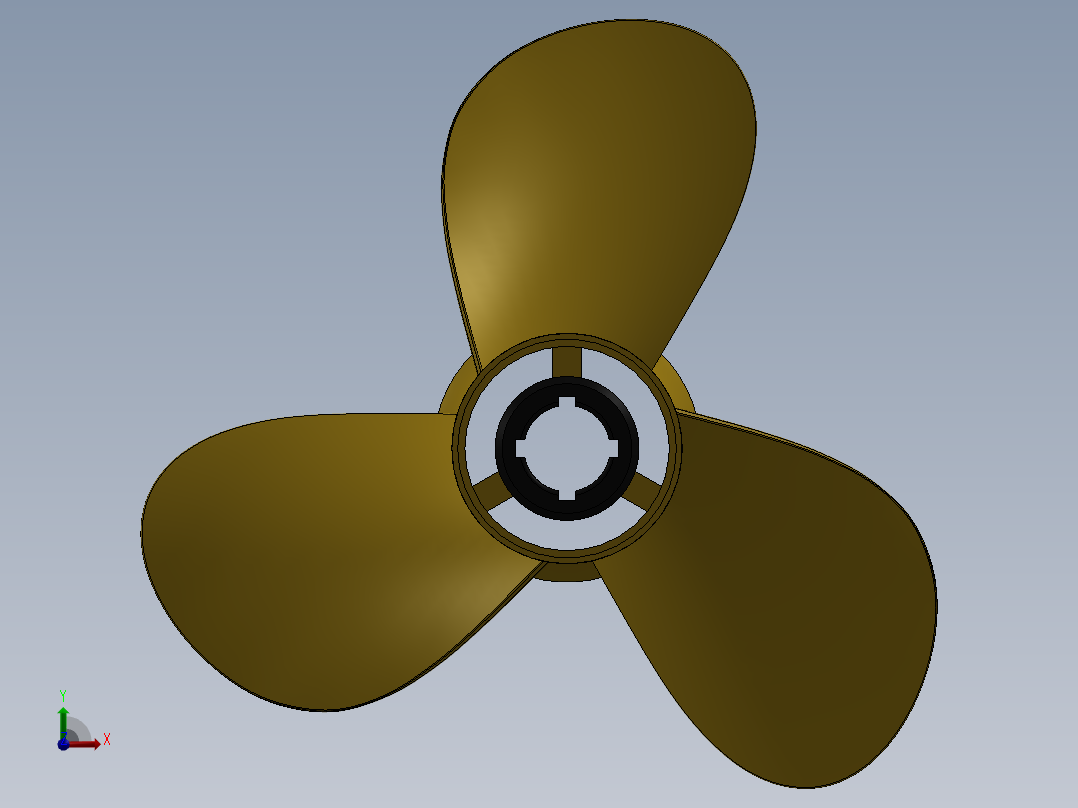 船螺旋桨前视图