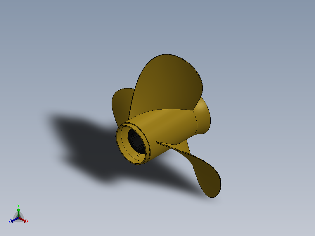 船螺旋桨正等轴测图