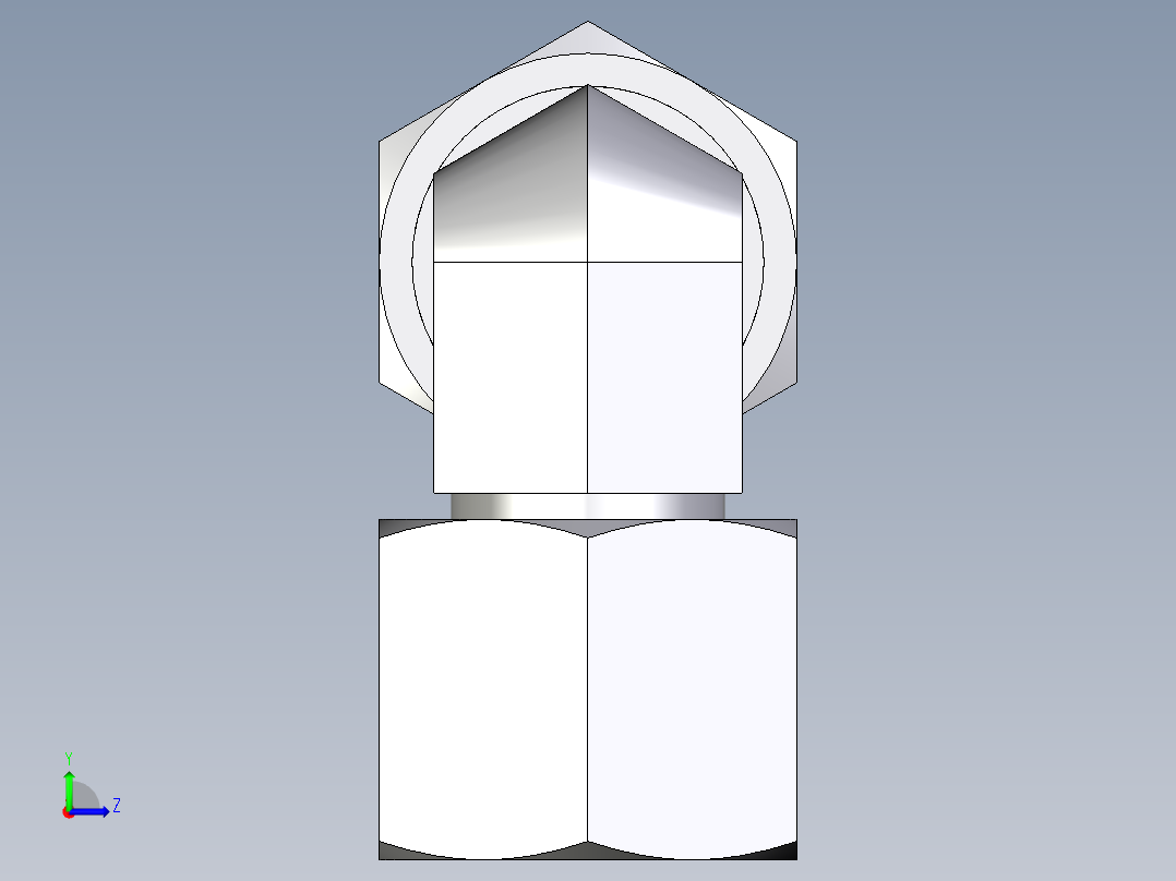 卡套式工业通用硬管接头EO_Swivel_nut_elbow_EW08S71左视图