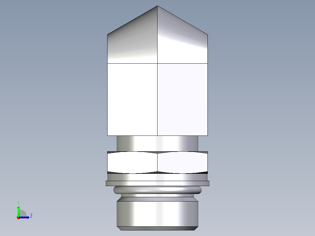 卡套式工业通用硬管接头EO_Adjustable_Locknut_elbow_WEE18LMOROMDCF左视图