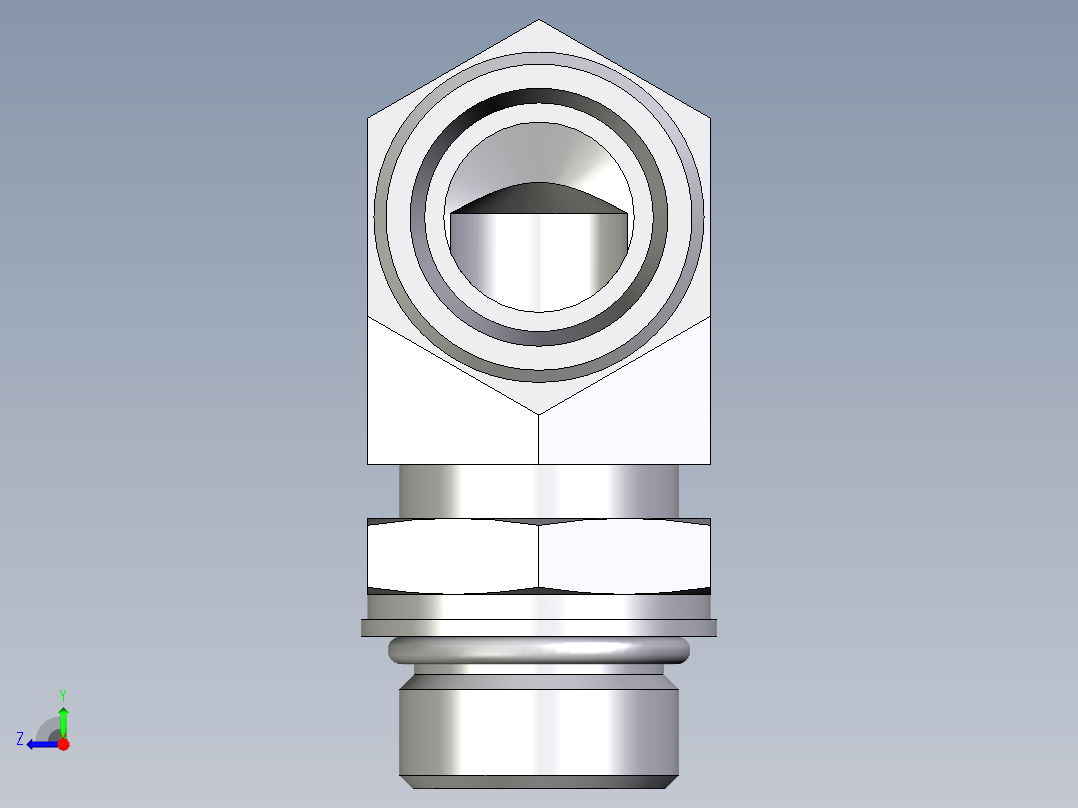 卡套式工业通用硬管接头EO_Adjustable_Locknut_elbow_WEE18LMOROMDCF右视图