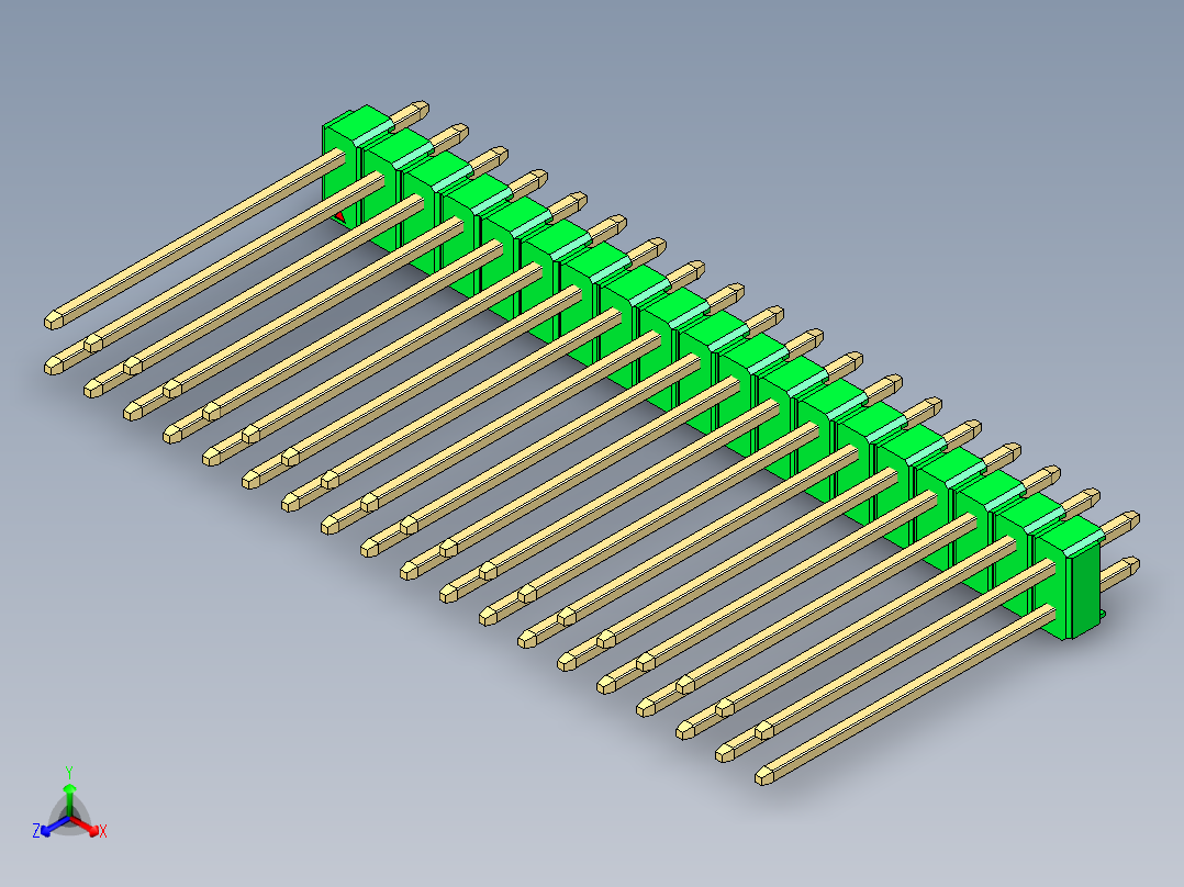 彩色公头100mil（2.54mm）系列-DS1021_green_2x19p_100mil_Type19_rev1.0