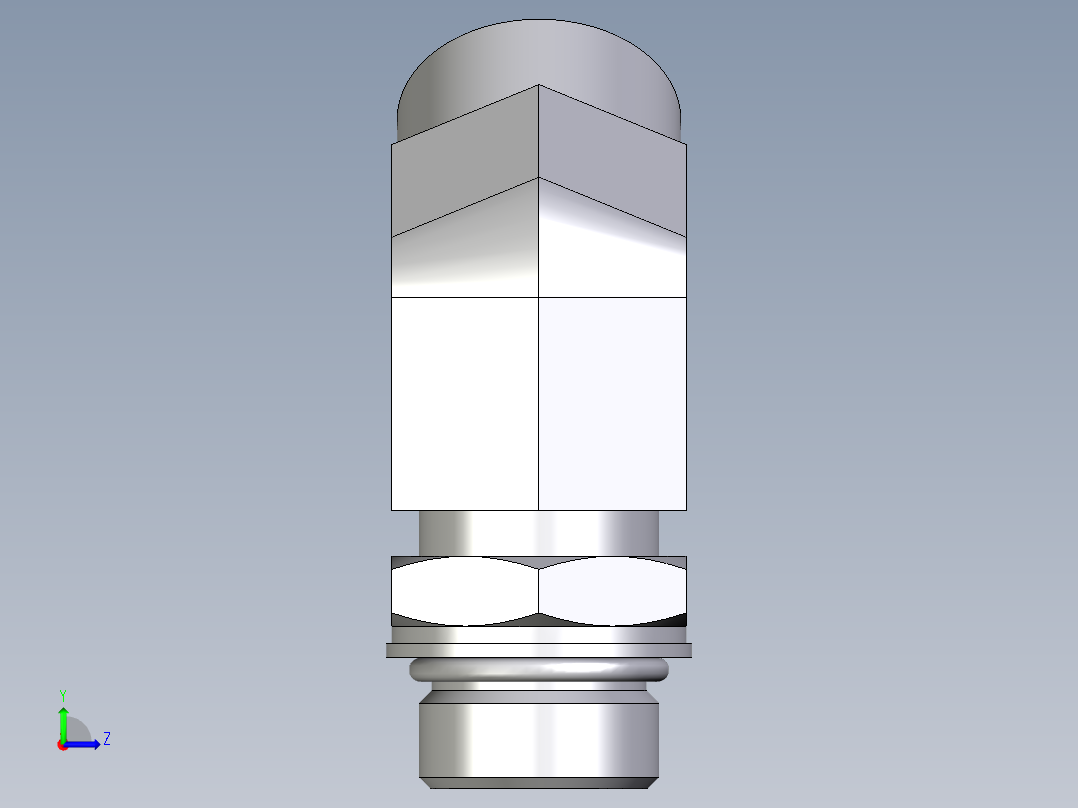 卡套式工业通用硬管接头EO_Adjustable_locknut_45_deg_elbow_VEE18LMOROMDCF左视图