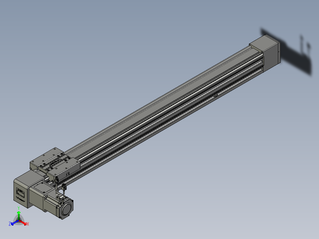 威洛博直线电机模组EB8-L200-S1050-L-P75-MS3正等轴测图