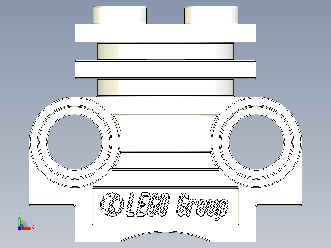 气缸电机-2850 Clear Technic Engine Cylinder Head前视图