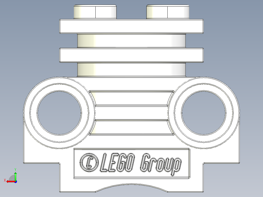 气缸电机-2850 Clear Technic Engine Cylinder Head后视图