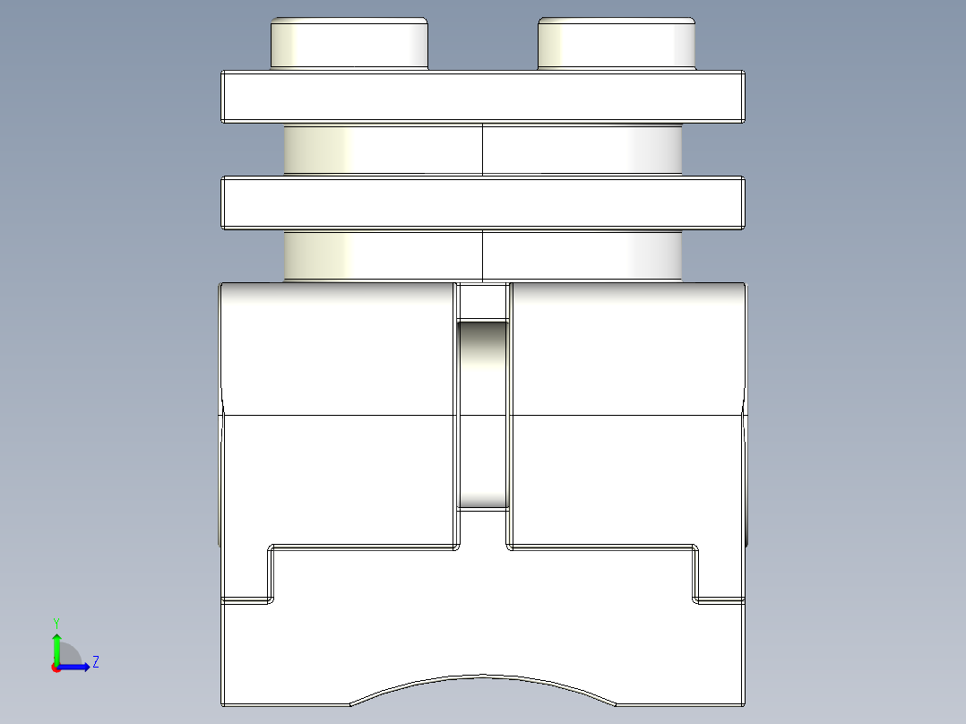 气缸电机-2850 Clear Technic Engine Cylinder Head左视图