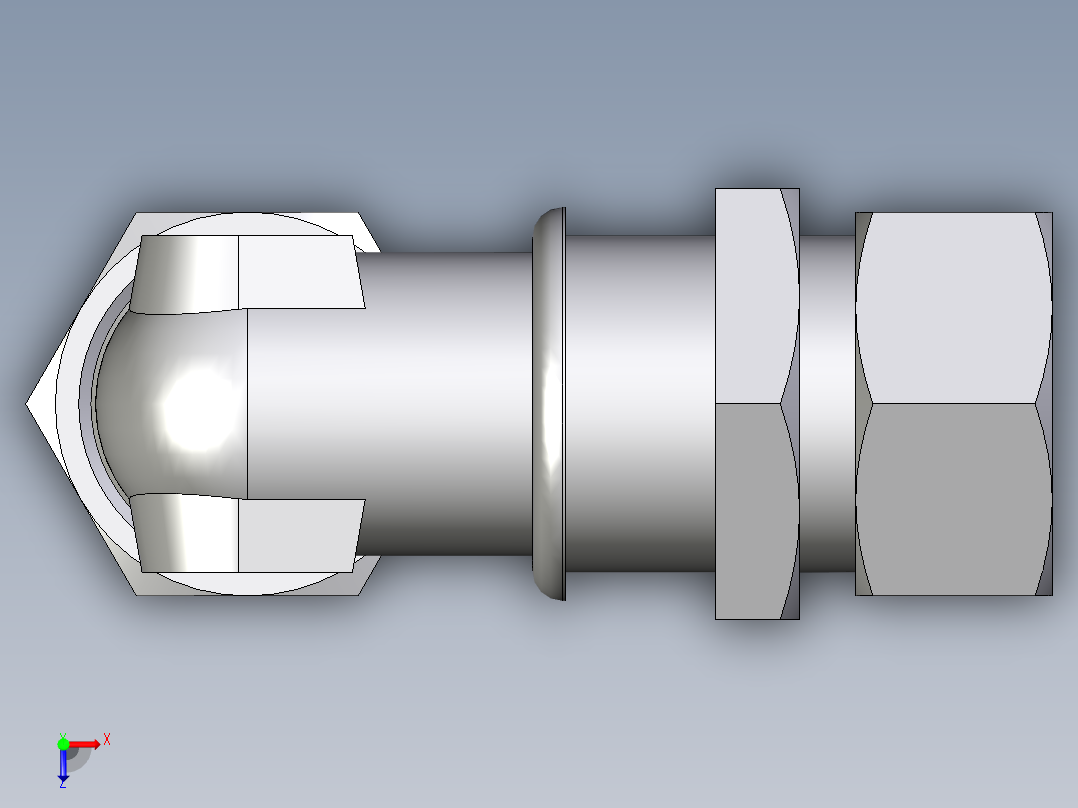 卡套式工业通用硬管接头EO_Bulkhead_elbow_WSV28LCF俯视图
